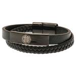 Celtic FC Black IP Leather Bracelet 2