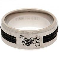 Liverpool FC Black Inlay Ring Medium