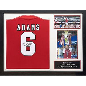 Arsenal FC Adams Retro Signed Shirt (Framed) 2