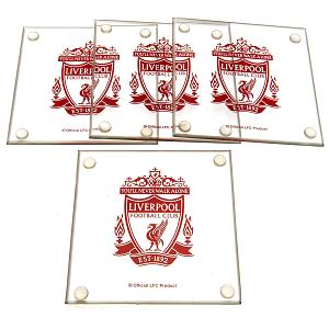 Liverpool FC 4pk Glass Coaster Set 1