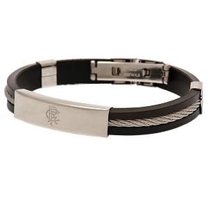 Rangers FC Silver Inlay Silicone Bracelet 1