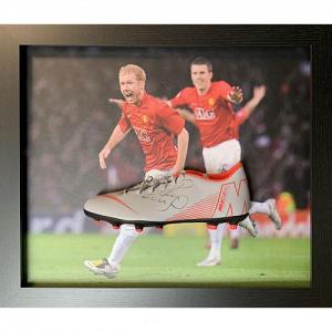 Manchester United FC Scholes Signed Boot (Framed) 1