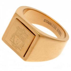 Liverpool FC Gold Plated Signet Ring Small 1