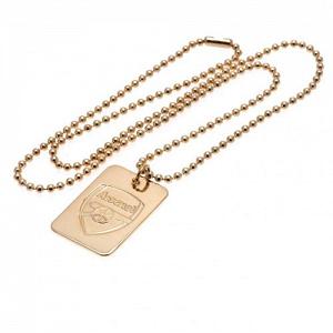 Arsenal FC Dog Tag & Chain - Gold Plated 1