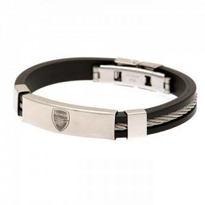 Arsenal FC Silicone Bracelet - Silver Inlay 1