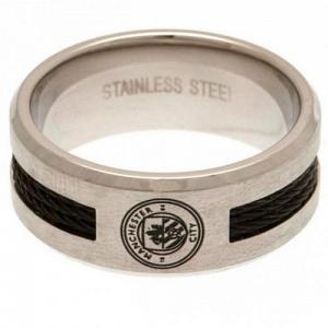Manchester City FC Ring - Black Inlay - Size R 1