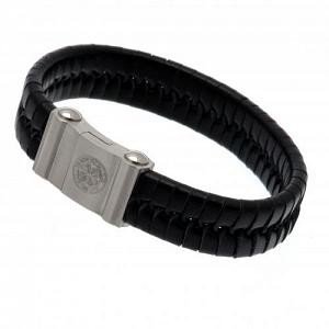 Celtic FC Leather Bracelet - Single Plait 1